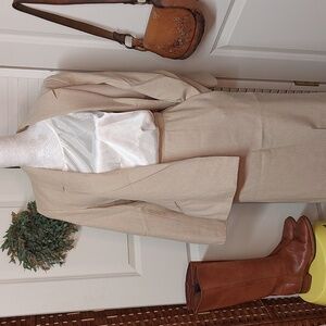 Vintage Diane Von Furstenberg Beige Pinstripe Ensemble